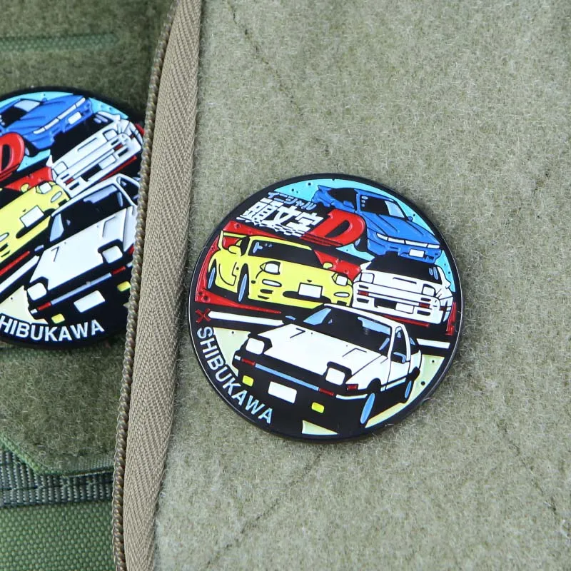 Parche metálico Initial D Shibukawa – Insignia anime para equipo táctico - imagen 4
