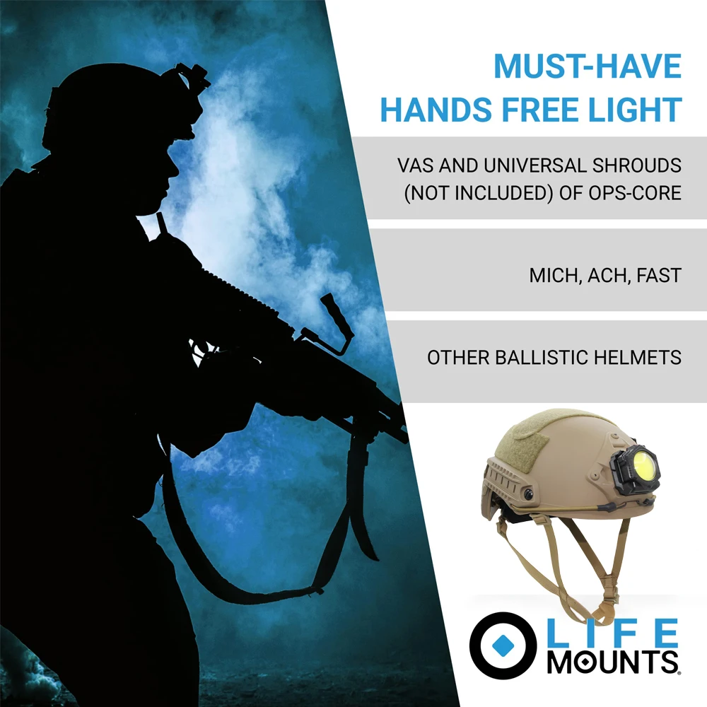 Casco táctico JOAXOR LED COB mount NVG luz muñeca outdoor - imagen 4