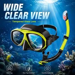 JSJM Equipo de snorkel para adultos con máscara y tubo antivaho