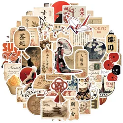 Pegatinas estilo ukiyo-e flores de cerezo y símbolo dharma