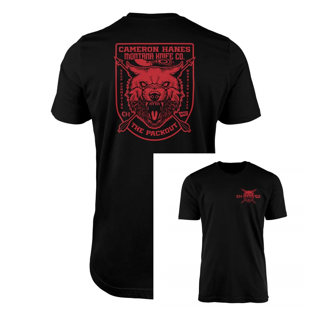 MKC X CAM Camiseta táctica unisex negra estilo Packout