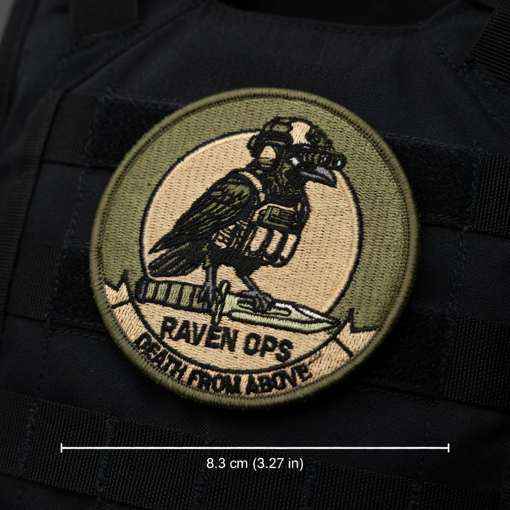 Raven Ops parche táctico pájaro con gancho y bucle para mochilas