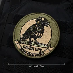 Raven Ops parche táctico pájaro con gancho y bucle para mochilas