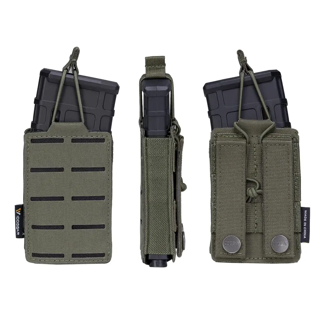 Bolsa porta cargadores MOLLE táctica con tapa abierta para M4/M16 - imagen 2