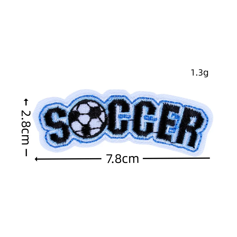Parches bordados fútbol temáticos, termoadhesivos para ropa deportiva