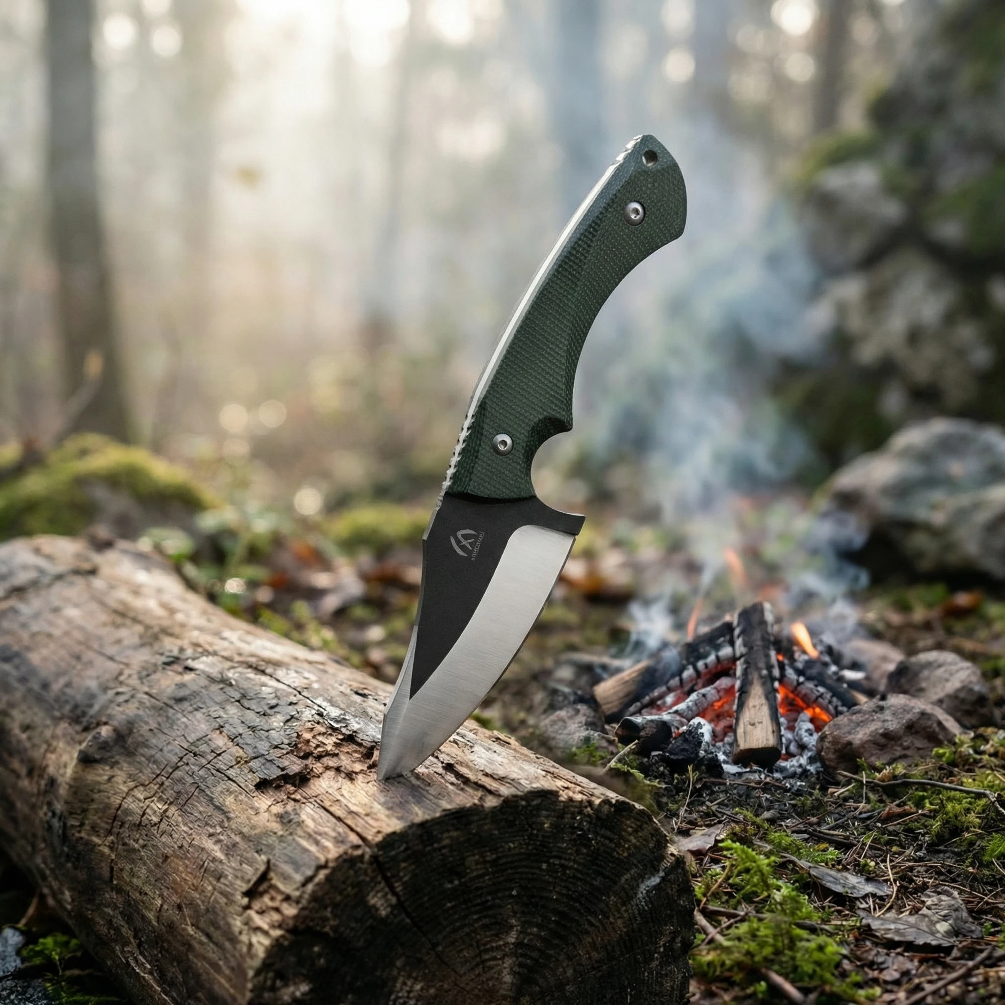 Cuchillo de hoja fija táctico para exteriores con funda compacta - imagen 2