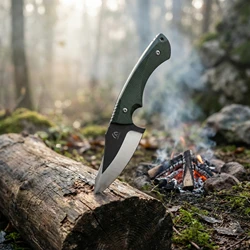 Cuchillo de hoja fija táctico para exteriores con funda compacta