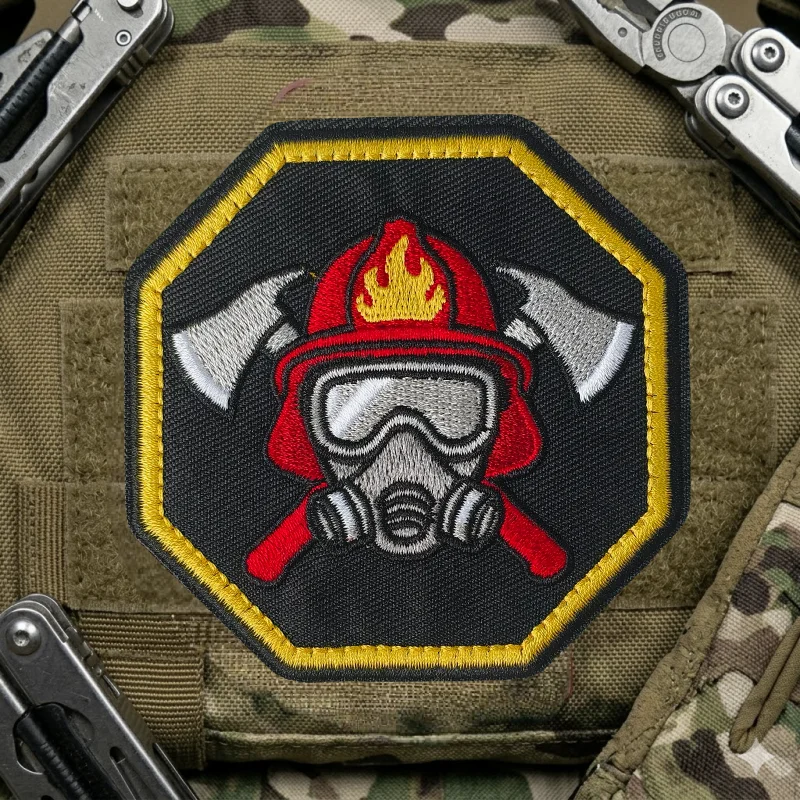 Parche táctico bordado bombero insignia con gancho y bucle - imagen 5