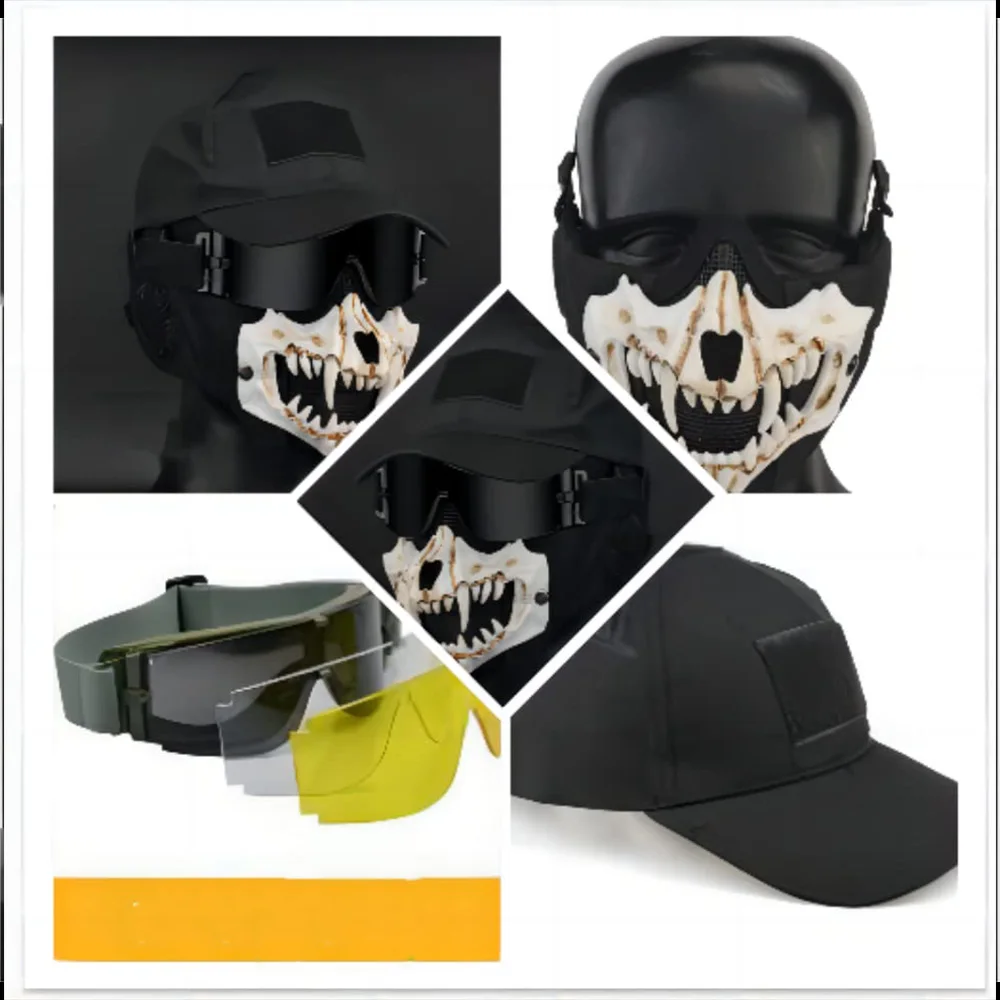 Gafas Tácticas Set con Máscara Calavera – Airsoft Paintball - imagen 3