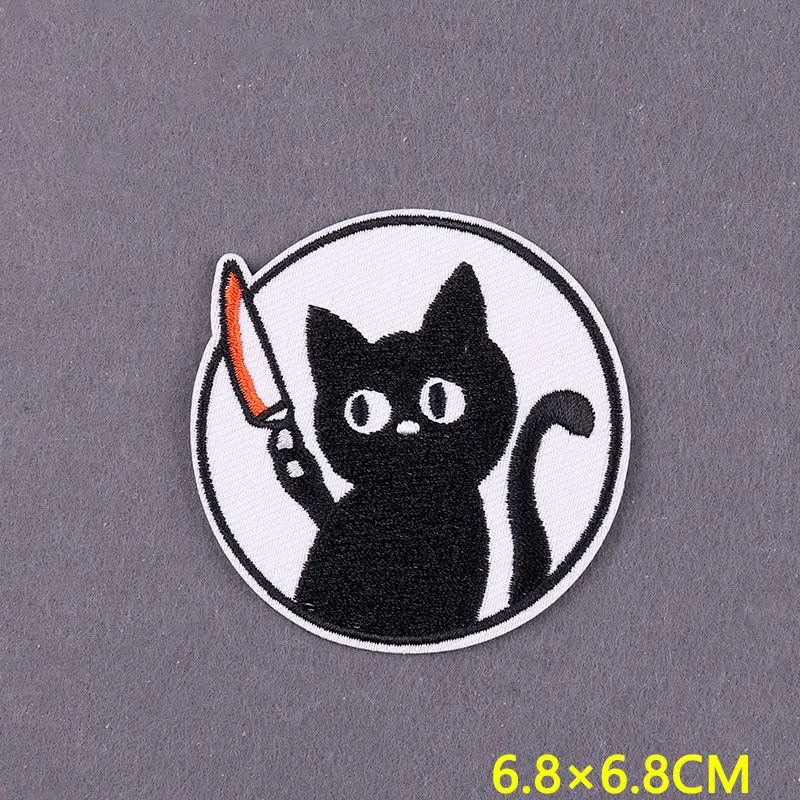Parche bordado gato de bruja divertido para planchar la mochila - imagen 5