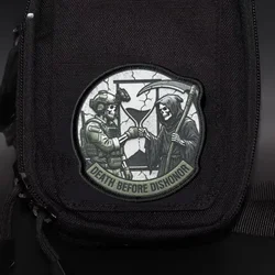 Parche táctico Death Before Dishonor calavera y guadaña con velcro