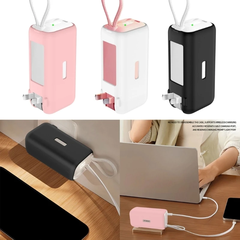 Funda de silicona para batería portátil antichoque y compacta