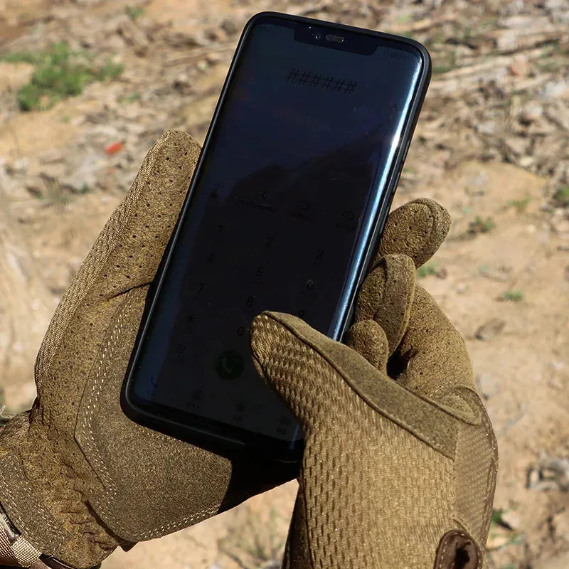 Guantes tácticos pantalla táctil antideslizantes dedos completos moto - imagen 2