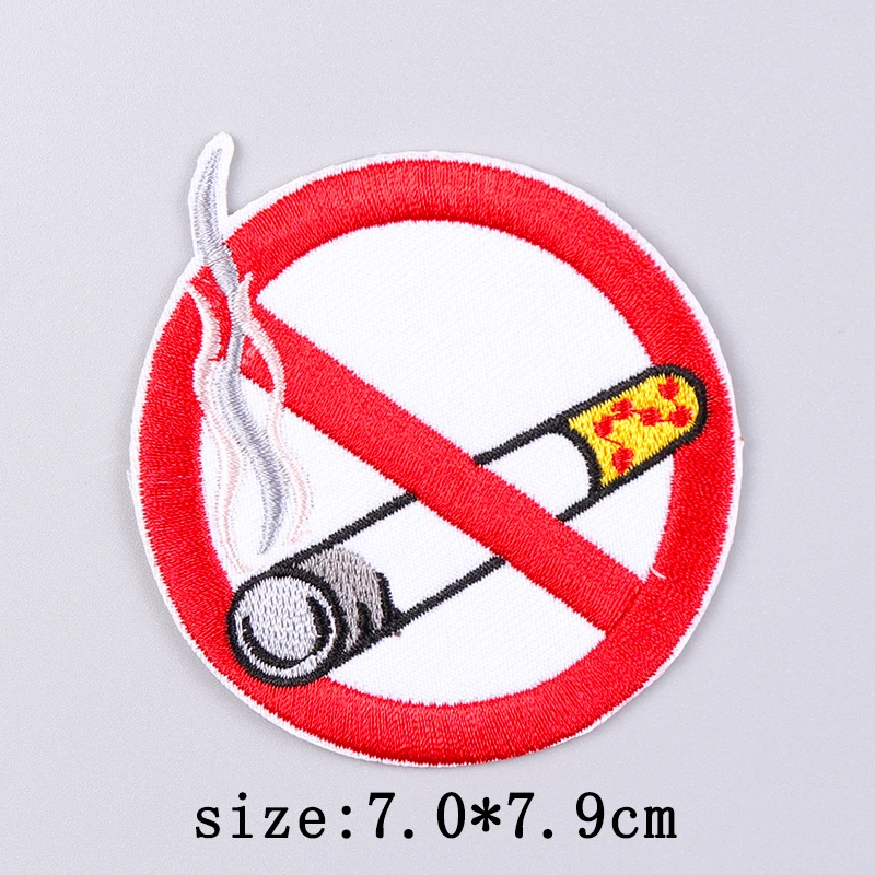 Parche bordado señal prohibida para ropa – uso practico resistente - imagen 5