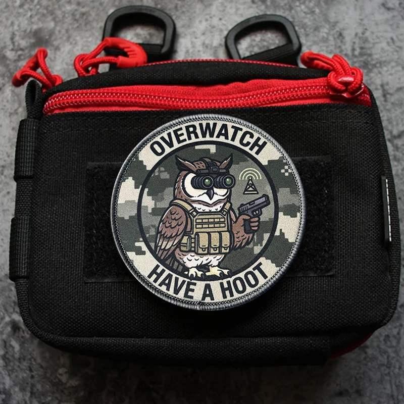 Parche táctico búho Overwatch con velcro para mochila y chaleco
