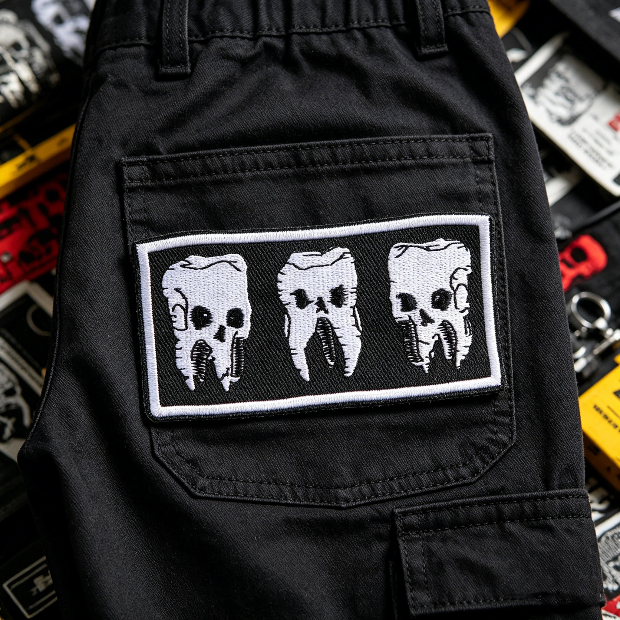 Parche termoadhesivo gótico punk esqueleto dental para ropa y gorras - imagen 5