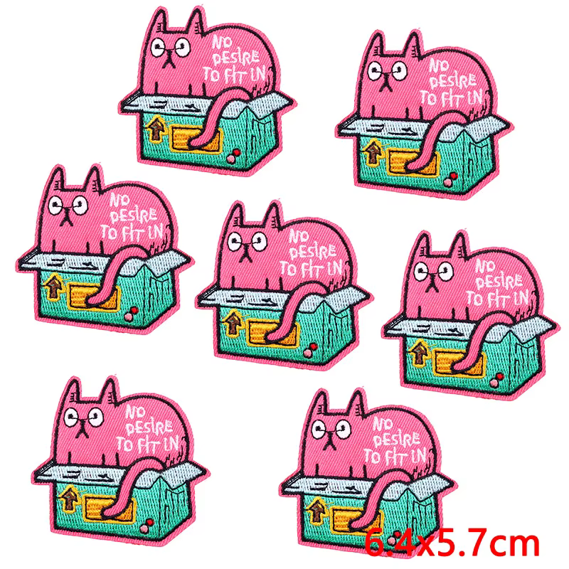 Parche bordado infantil pato gato – Termoadhesivo mochila chaqueta - imagen 2