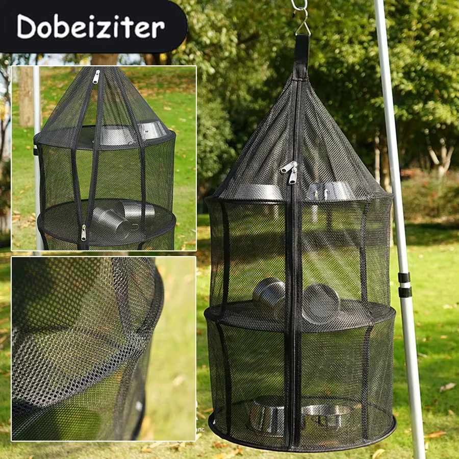 Red plegable de tres niveles con cremallera para secado en exterior