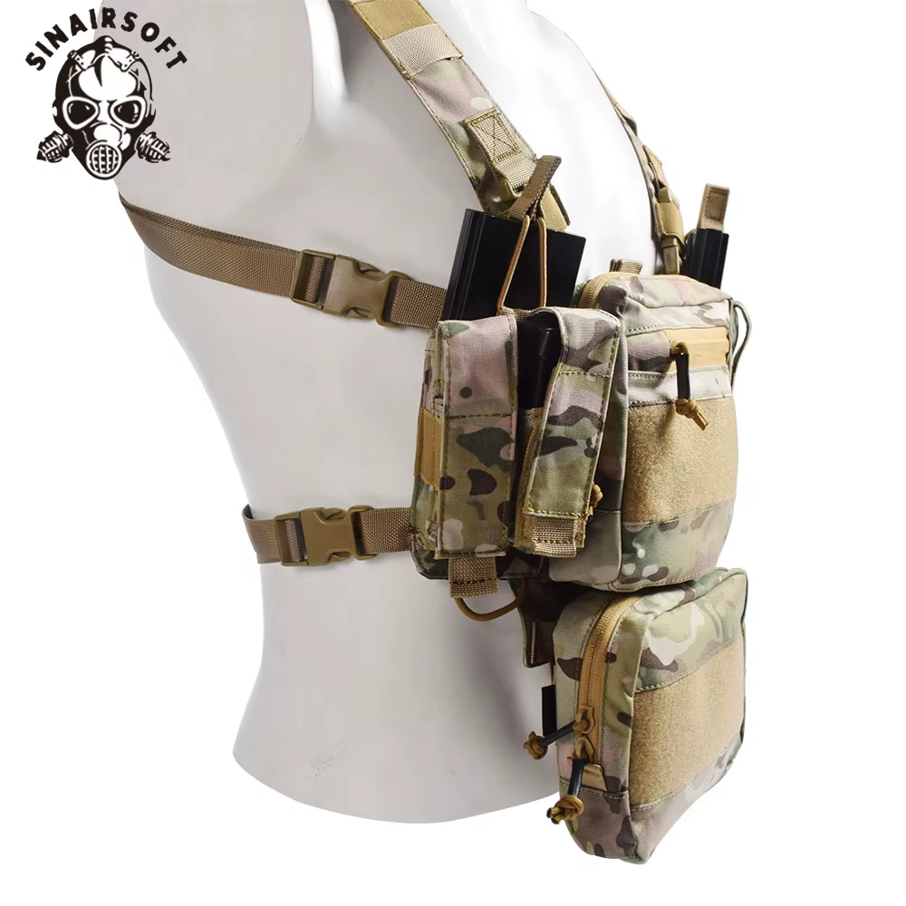 SINAIRSOFT Pechera táctica MOLLE 500D – Chaleco combat multifunción airsoft - imagen 5