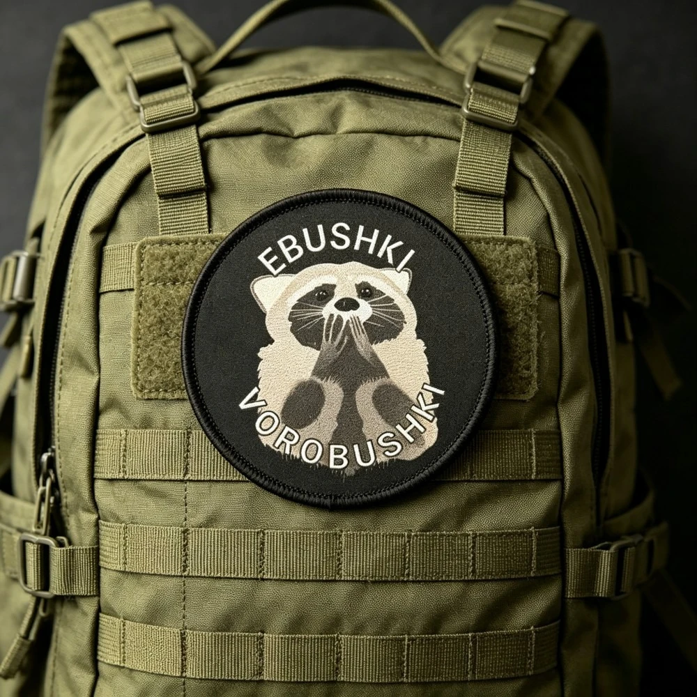 Parche táctico Raccoon gancho y bucle para mochila insignia - imagen 5