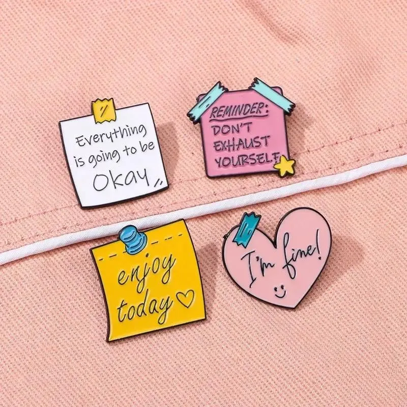 Pin de solapa broche esmaltado frases motivacionales soy bien - imagen 2