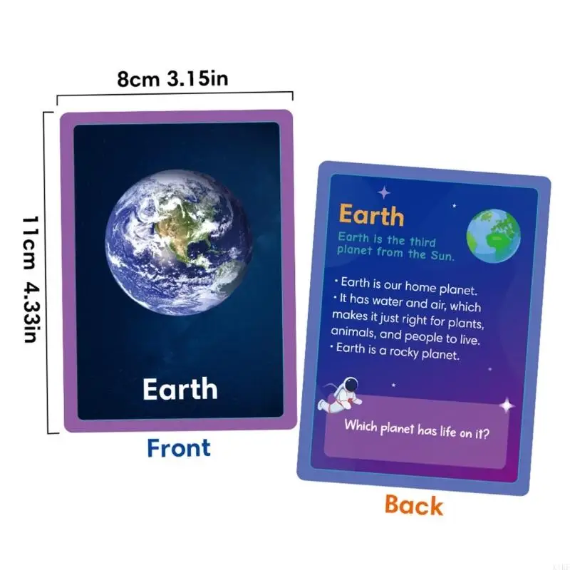Tarjetas flash educativas espacial para aprender inglés en aula - imagen 5