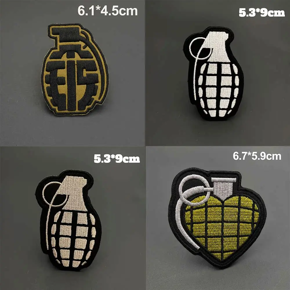 Brazalete táctico de tela bordado granada militar para uniformes - imagen 4