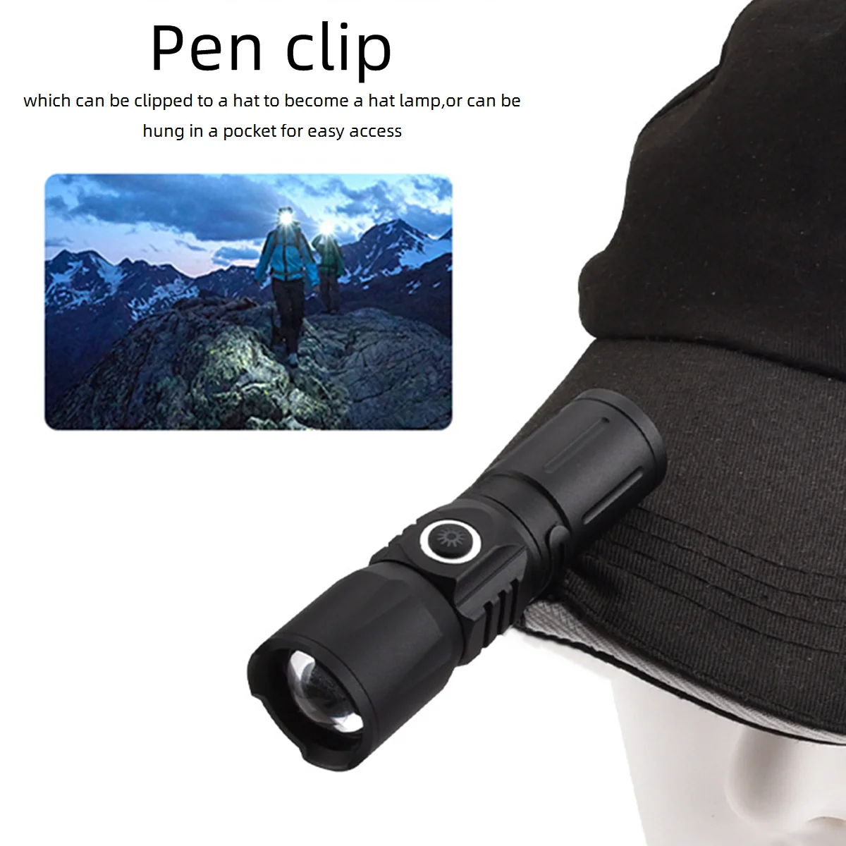 Linterna LED táctica recargable USB-C de bolsillo ultracompacta - imagen 3