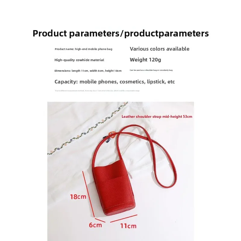 Detalle del diseño y acabado del bolso para teléfono y accesorios