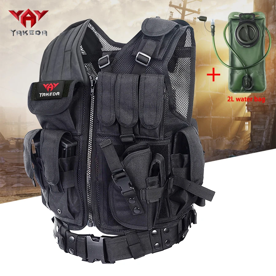 Chaleco táctico YAKEDA ajustable MOLLE con bolsa de agua - imagen 2