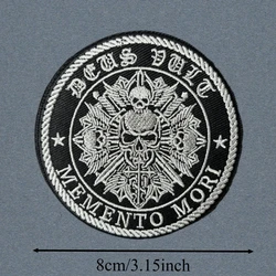 Parche táctico bordado Memento Mori para velcro en chaleco