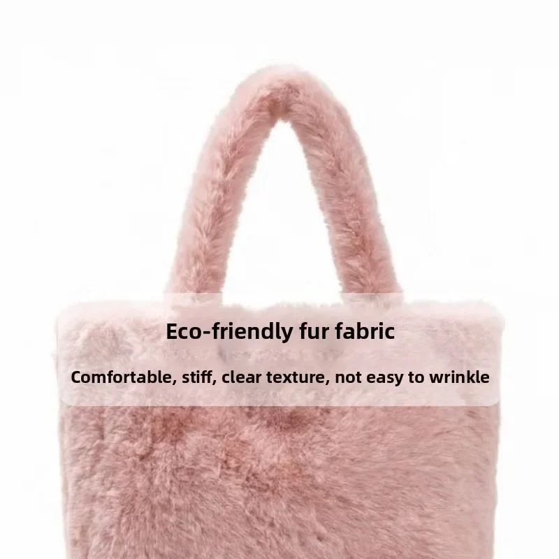 Bolso tote de pelo sintético de conejo, estilo coreano, gran capacidad - imagen 5