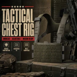 Chaleco táctico MOLLE ligero modular para airsoft, caza y tiro