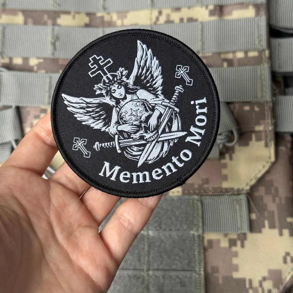 Parche táctico Memento Mori ángel ortodoxo con gancho y bucle