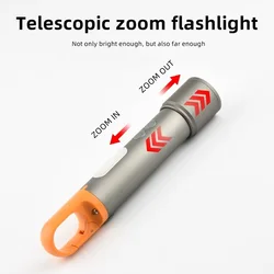 Linterna táctica LED zoom 12W COB recargable USB para outdoor