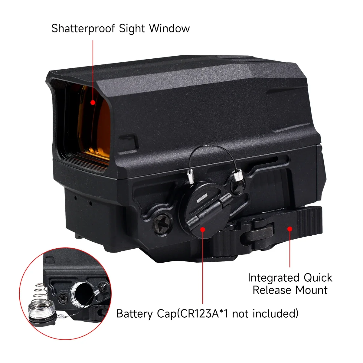 Mira táctica de punto rojo Gen I/II para caza y airsoft