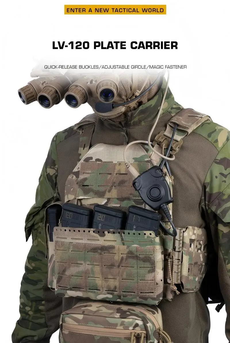 Chaleco POSEIDON DEFENSE LV-120 con diseño táctico