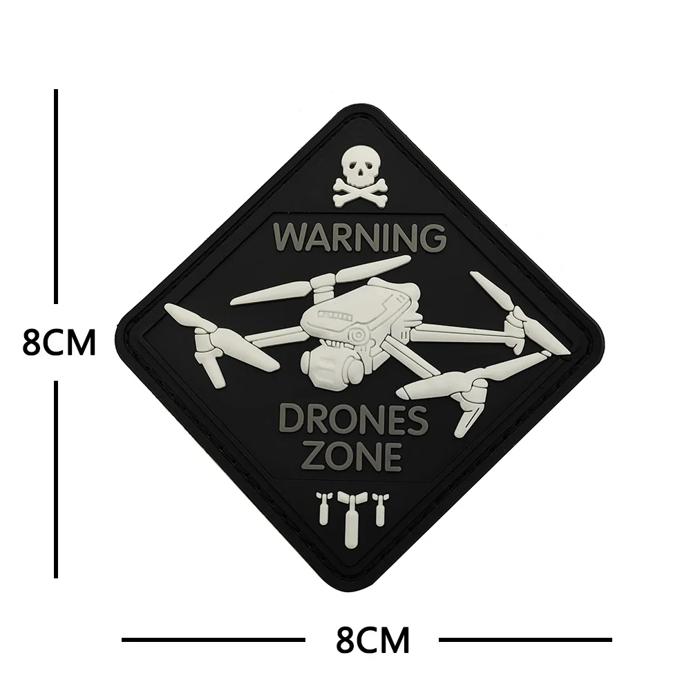 Parche táctico de goma con gancho ZONA DE DRONES para chaqueta - imagen 4