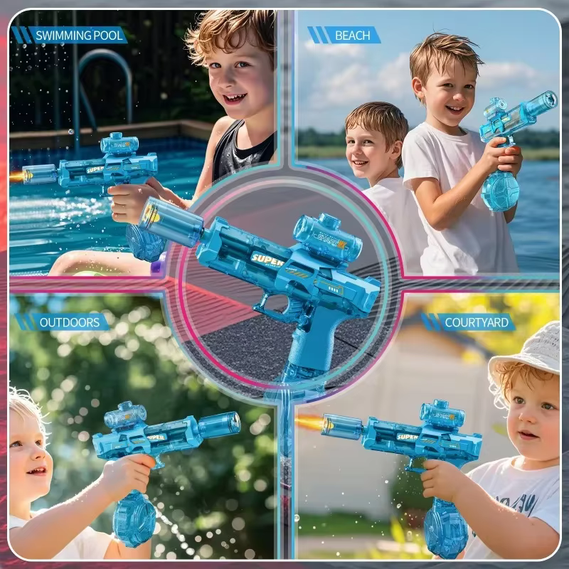 Pistola de agua eléctrica automática con luces y sensor - imagen 4