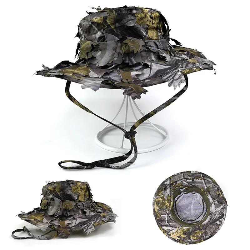 Gorra Biónica Camuflaje Selva – Con Hojas para Caza Táctica - imagen 2