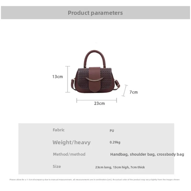 Bolso bandolera pequeño cuadrado informal para mujer