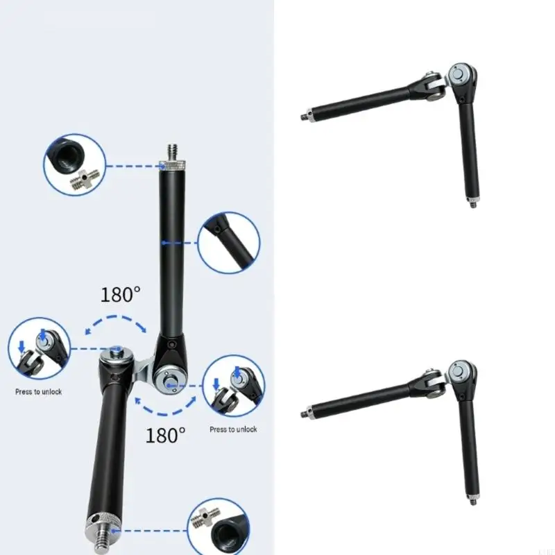 Brazo articulado de aluminio para cámara y monitor con rótula 1/4″ - imagen 3