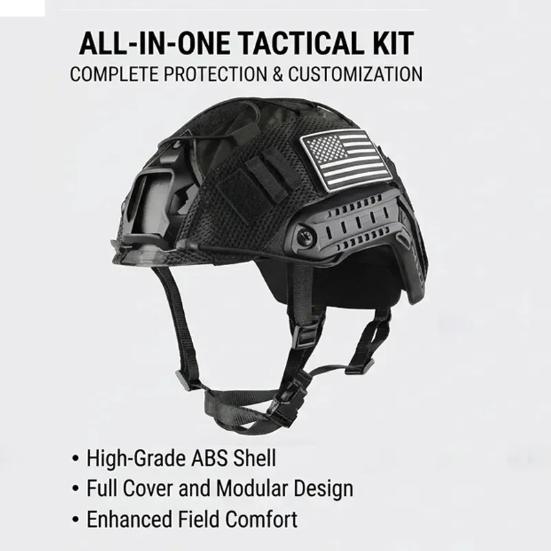 Casco táctico Airsoft tipo Fast PJ con funda y acolchado - imagen 3