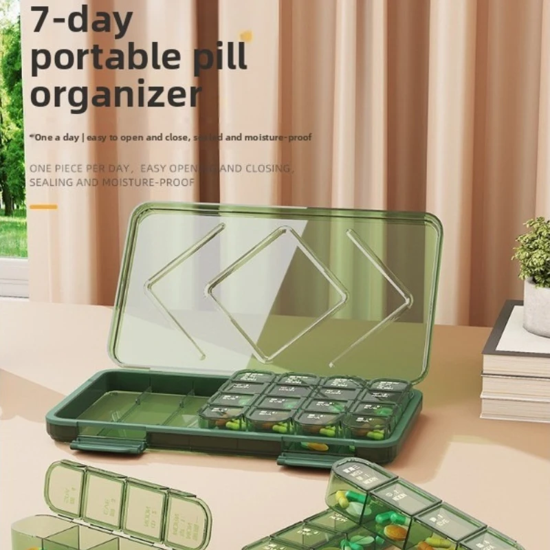 Pastillero portátil con organización semanal y tres tomas diarias