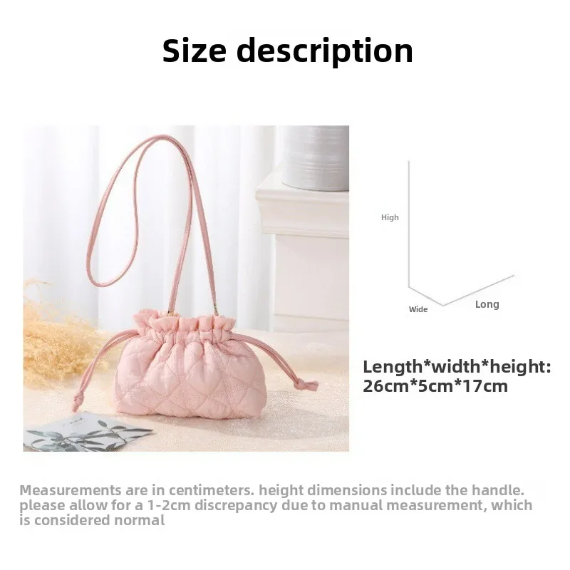Bolso de aseo cordón tipo cubo ligero bandolera mujer estilo dumpling - imagen 2
