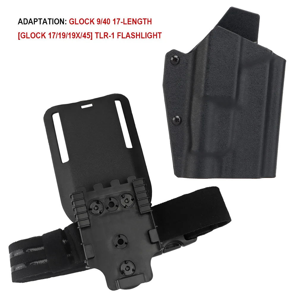 Funda táctica Kydex Glock con linterna, liberación rápida