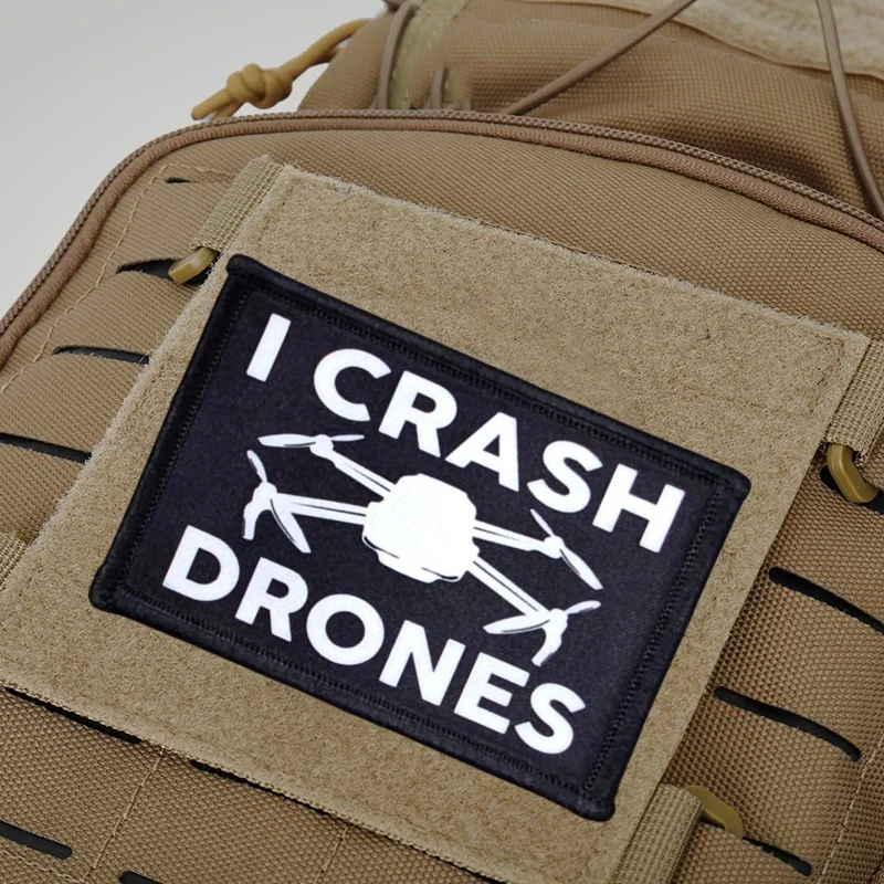 Parche táctico velcro I CRASH DRONES – Insignia moral militar - imagen 3