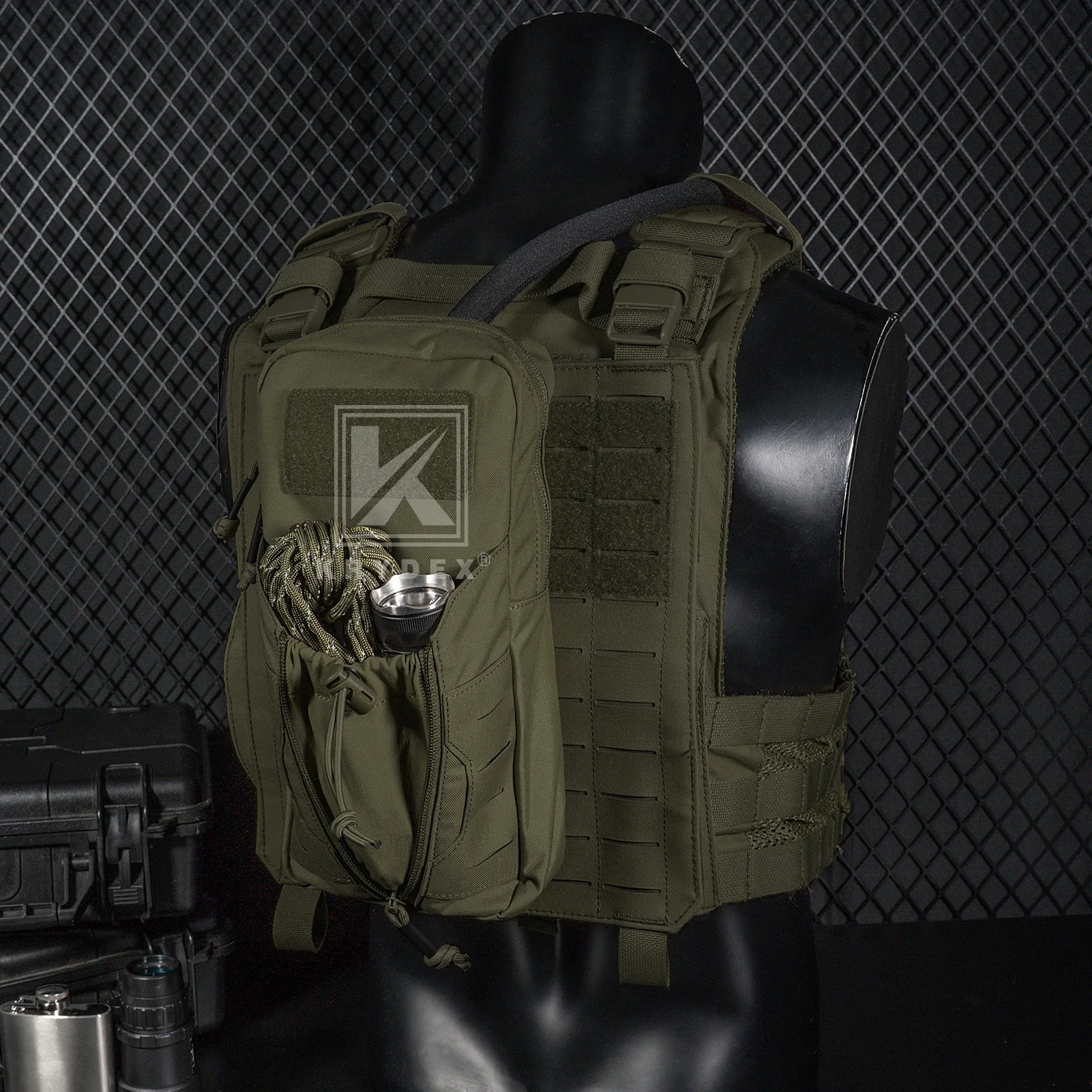 Detalle de la mochila táctica KRYDEX