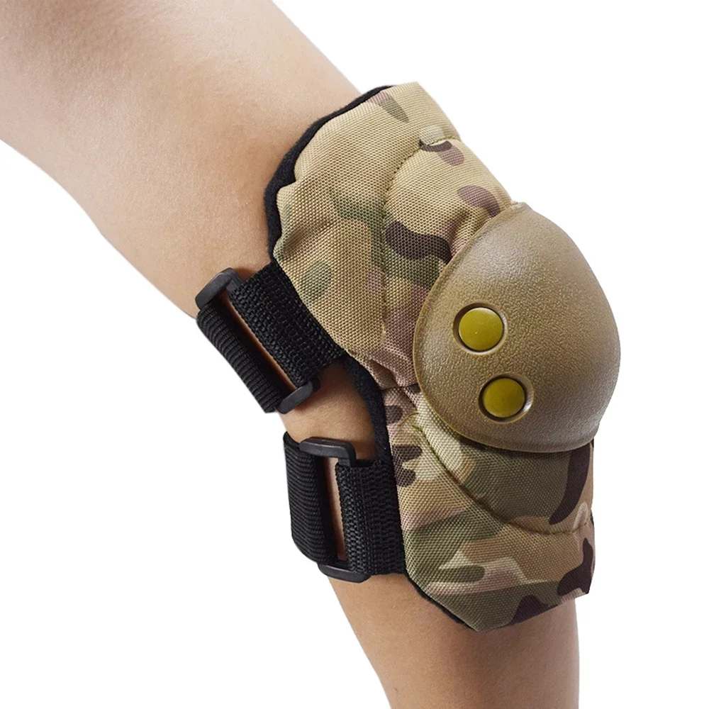 Rodillera táctica camuflaje MOLLE para airsoft y paintball - imagen 3