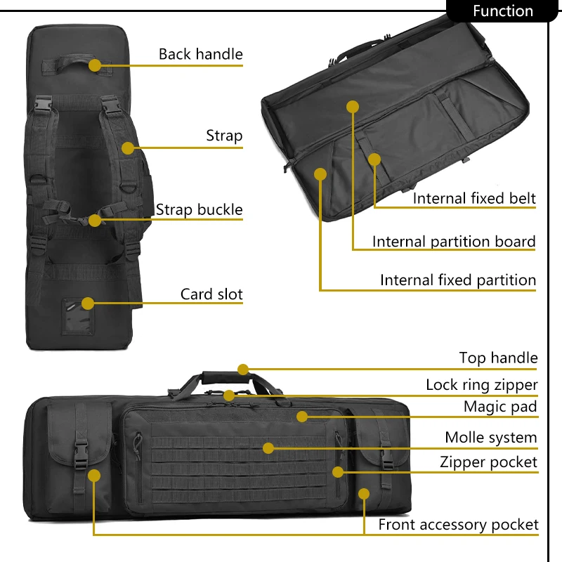 Bolsa táctica Molle reforzada para carabina y estuche pistola doble - imagen 2